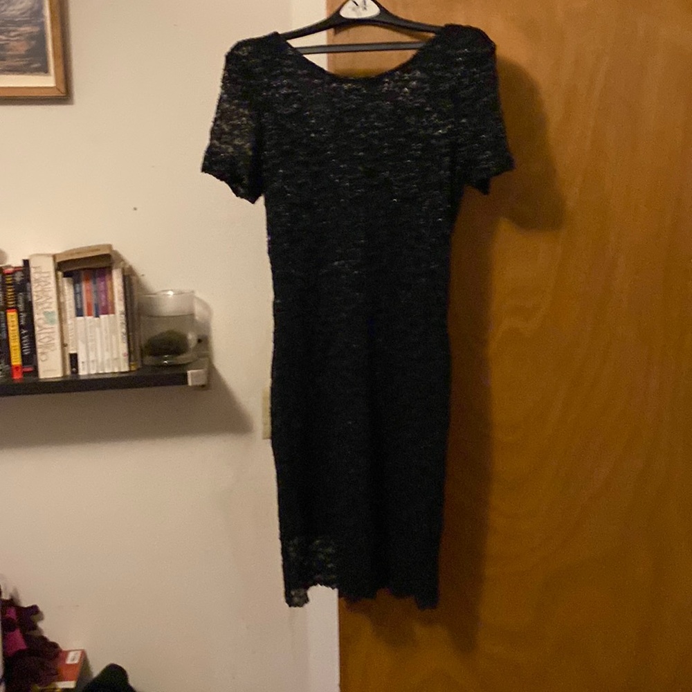 Vintage 1980s black sparkly Nina piccalino lbd sexy